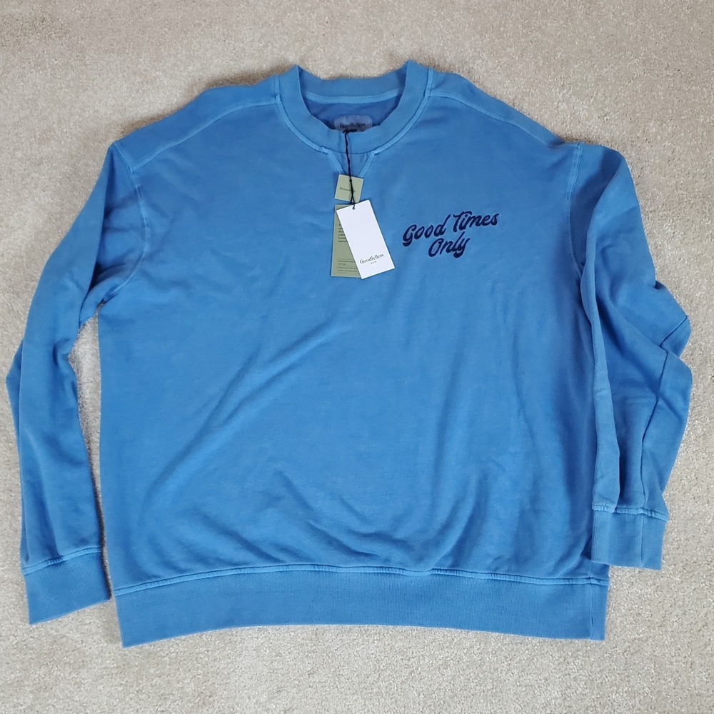 Goodfellow Men's Pullover Shirt Size XL  Blue Long Sleeve New With Tags - Picture 10 of 10